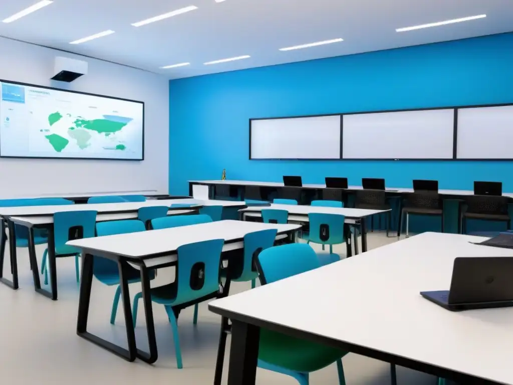 Sala de clases futurista en Uruguay con tecnología STEM avanzada