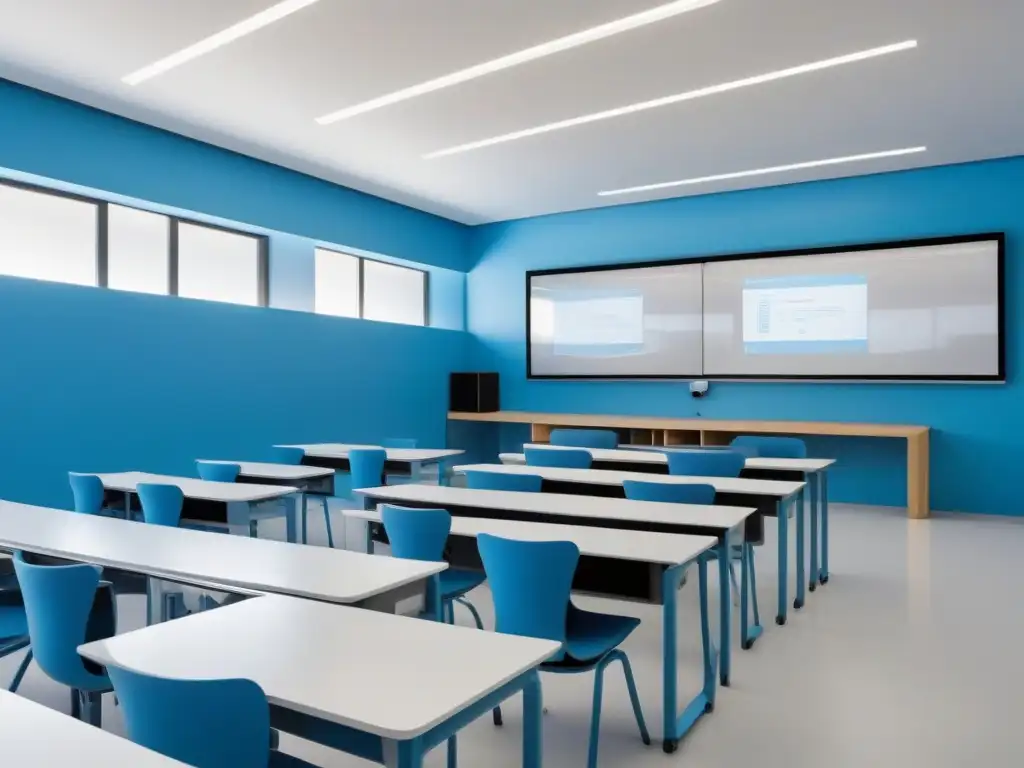 Sala de clases futurista en Uruguay con tecnología de vanguardia para Startups educación tecnología Uruguay