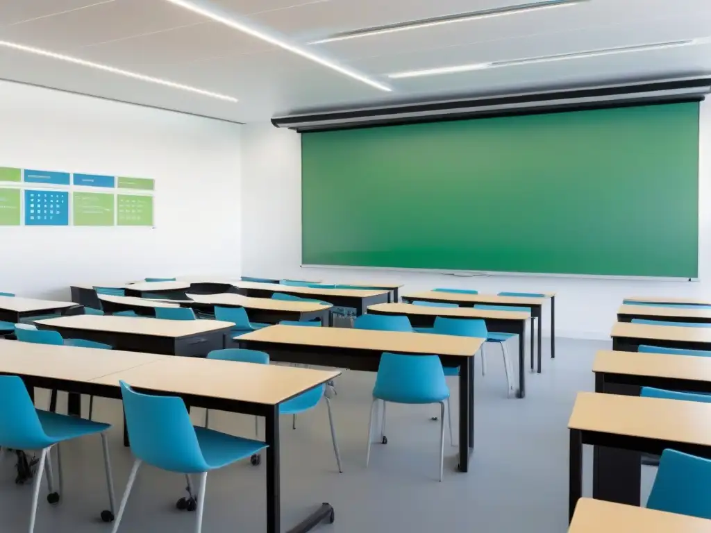 Salón de clase moderno en Uruguay con tecnología digital avanzada y educación digital en Uruguay