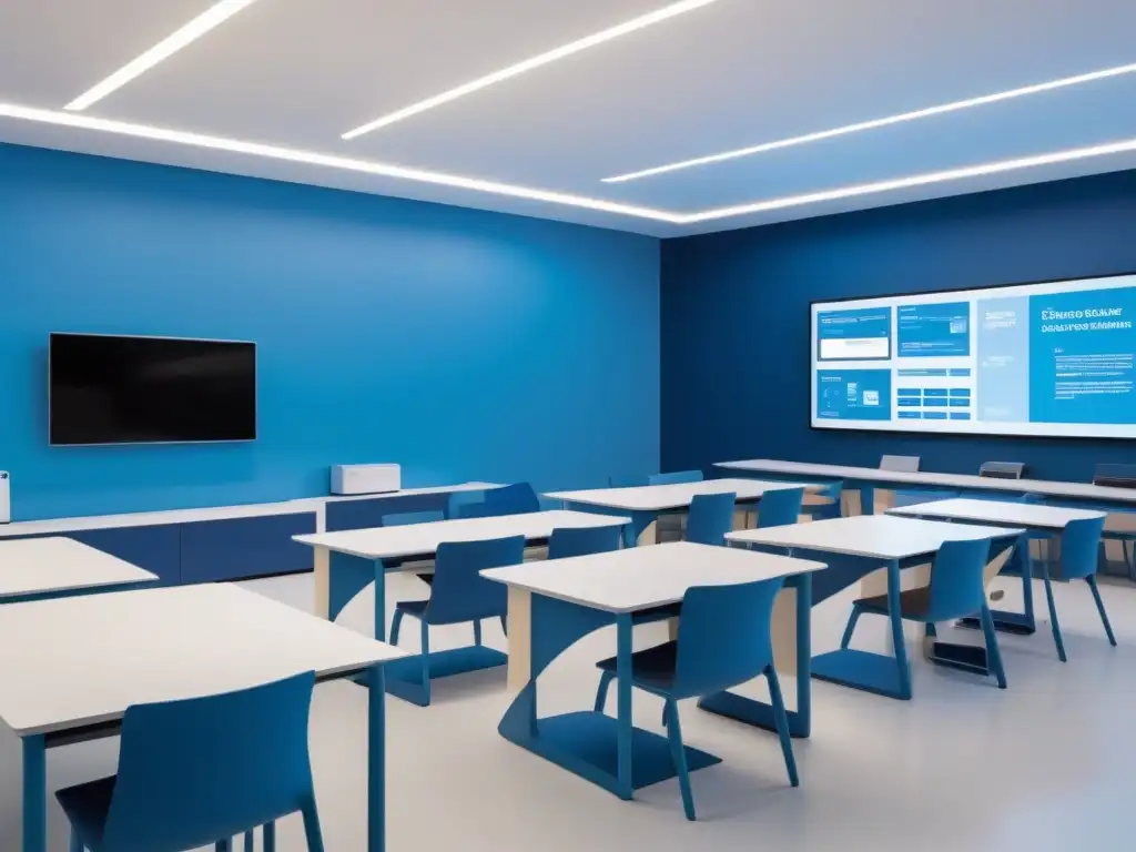 Salón de clases futurista en Uruguay con tecnología avanzada integrada