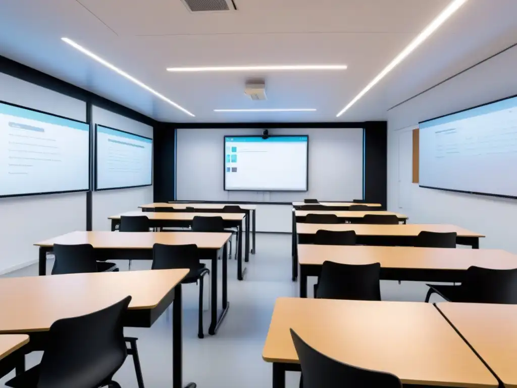 Salón de clases moderno en Uruguay con tecnología IoT para educación inclusiva