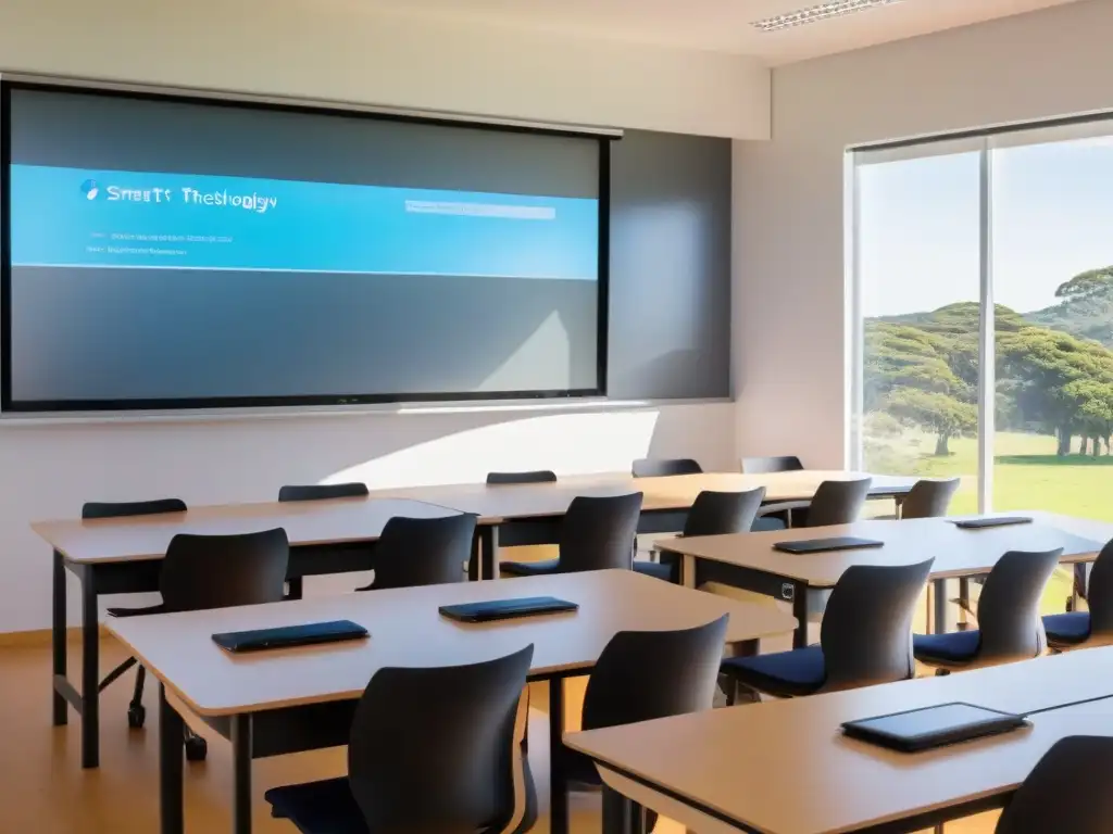 Salón de clases en Uruguay con tecnología de vanguardia para startups educación tecnología Uruguay