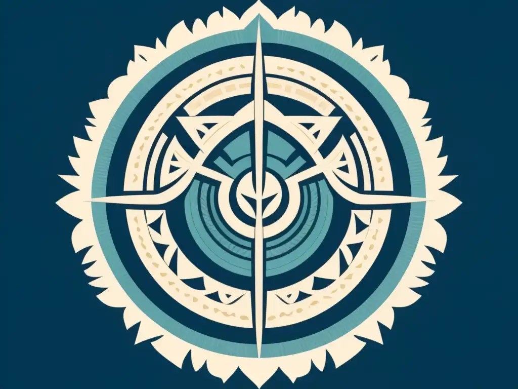 Símbolo indígena en entorno educativo moderno, fusionando elementos culturales ancestrales con herramientas contemporáneas