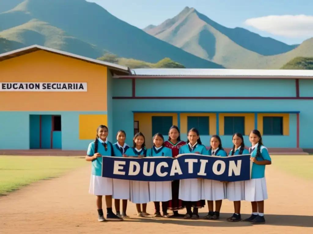 Unidos por la educación secundaria, jóvenes indígenas prometen futuro brillante en ilustración de esperanza y diversidad tribal