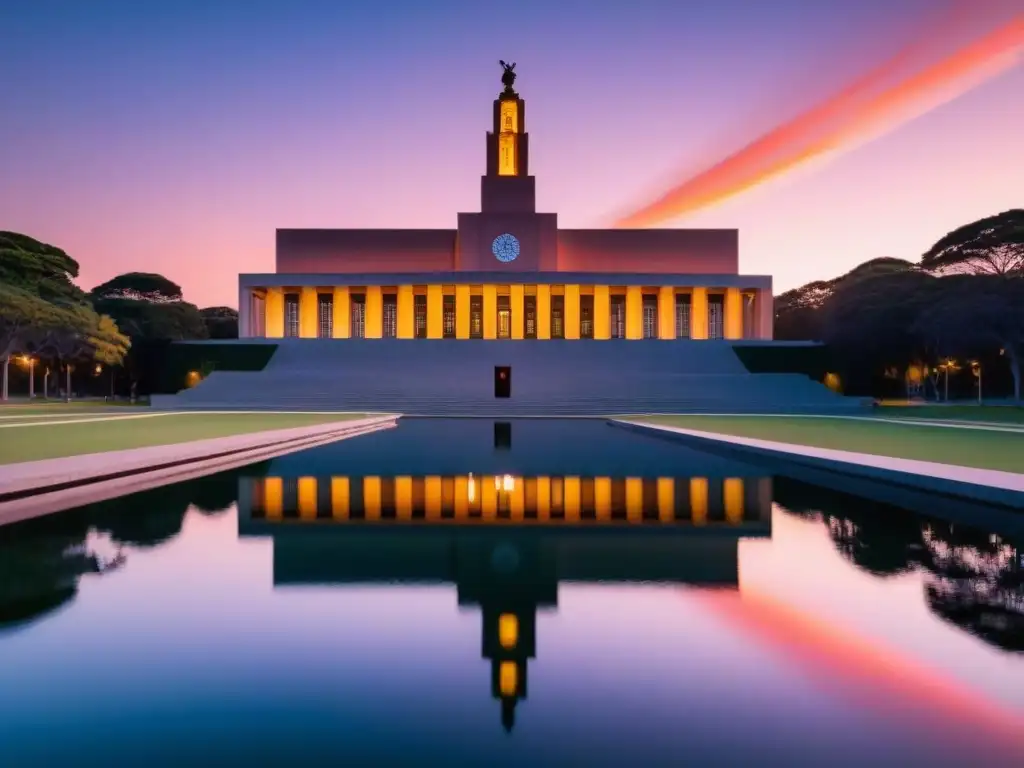 Vibrante atardecer en la Universidad de la República de Uruguay, una de las mejores universidades en Uruguay