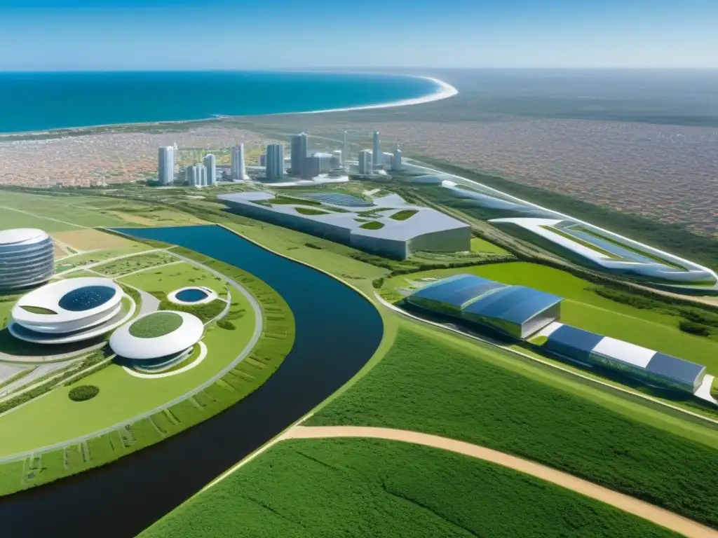 Vibrante ciudad futurista en Uruguay integrando STEM y naturaleza