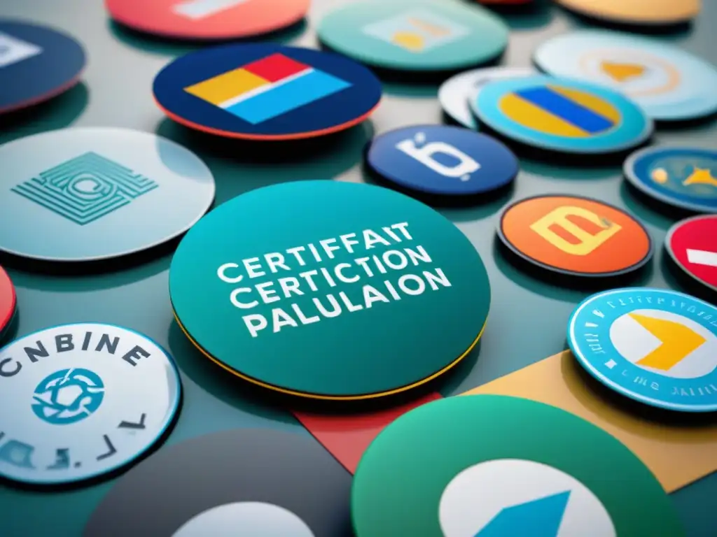 Un vibrante collage de insignias online certificadas en Uruguay