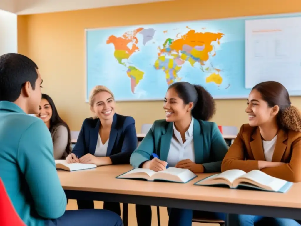 Vibrante clase de francés en Uruguay: diversidad y aprendizaje Vibrante conversación en francés para aprender en Uruguay con el Método Comunicativo