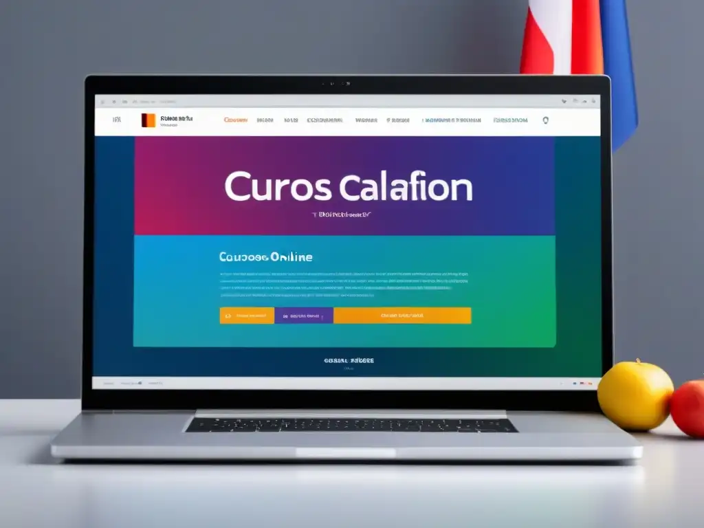 Vibrante pantalla de curso online en Uruguay con certificación, minimalista y educativa